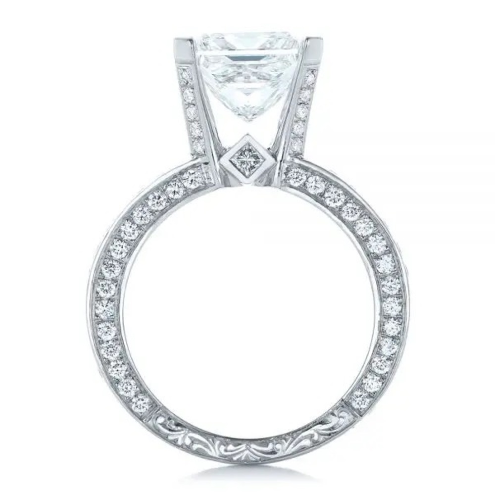New Women’s 925 Silver Princess Cut Diamond Ring - Picture 4 of 6